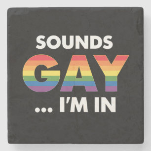Dessous-de-verre En Pierre Sounds Gay Je suis Rainbow LGBTQ Pride