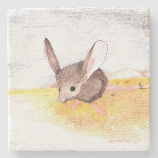 Dessous-de-verre En Pierre Souris du désert (Devant)