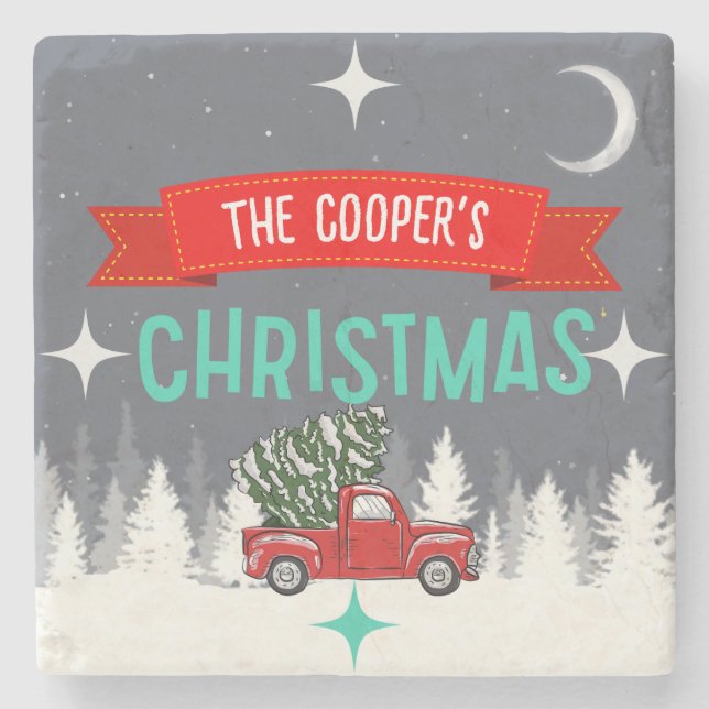 Dessous-de-verre En Pierre Sous-verre personnalisé en pierre pour sapin de No (Devant)