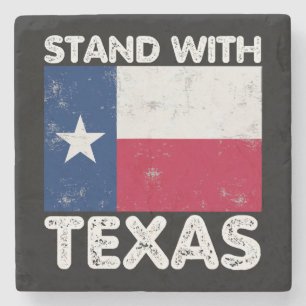 Dessous-de-verre En Pierre Soutien au Texas Je suis avec le drapeau texan du