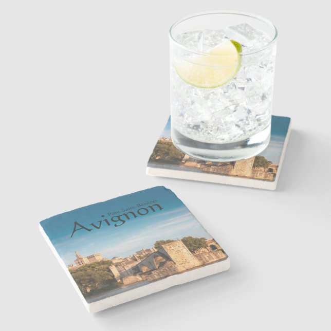 Dessous-de-verre En Pierre Souvenir du pont d'Avignon (Côté)