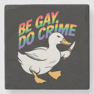 Dessous-de-verre En Pierre Soyez gay, faites du crime, drôle d'oie, arc-en-ci