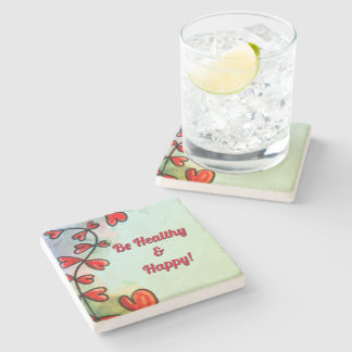 Dessous-de-verre En Pierre Soyez sain et heureux Dessous de verre Sky Stone