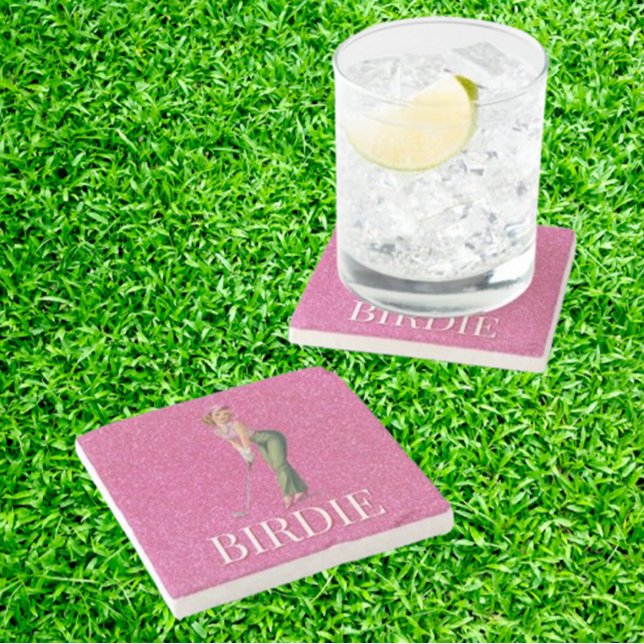 Dessous-de-verre En Pierre Sparkle Up Your Golf Game (Discover fabulous PINK sparkly gifts for the golfer in your life!)
