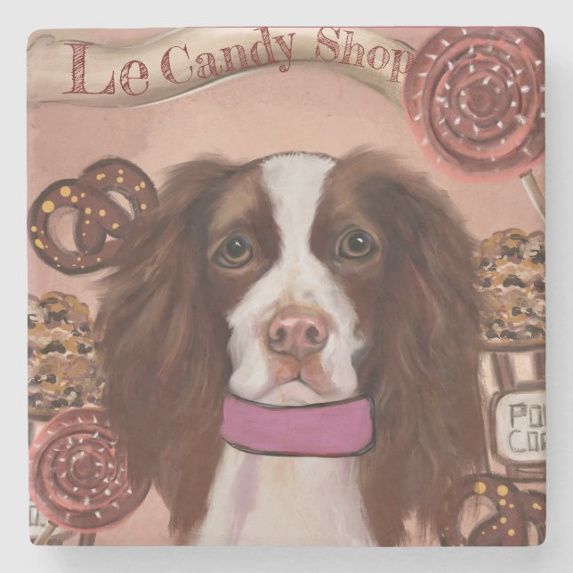 Dessous-de-verre En Pierre Springer Spaniel anglais    (Devant)