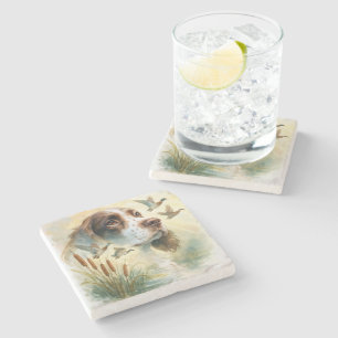 Dessous-de-verre En Pierre Springer Spaniel et Mallard Duck Double exposition
