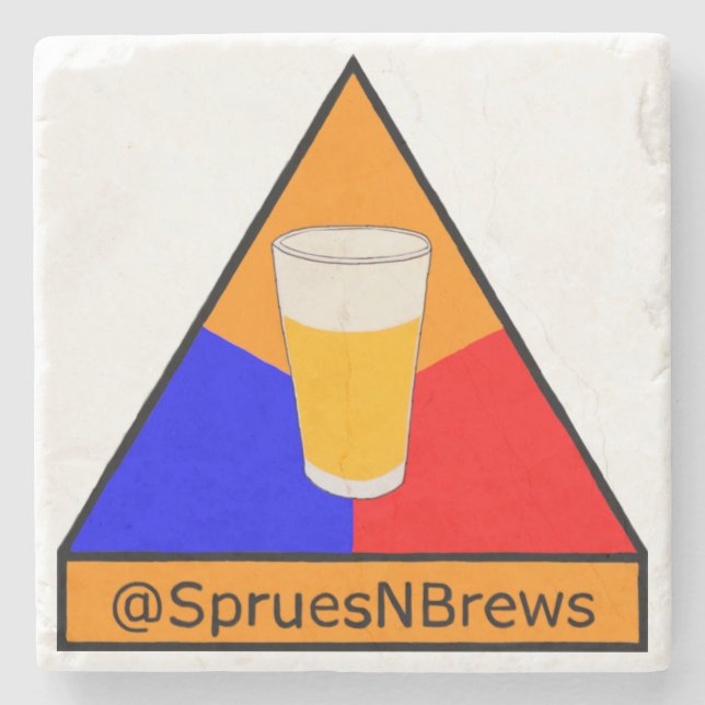 Dessous-de-verre En Pierre @SpruesNBrews Dessous de verre Premium de la divis (Devant)