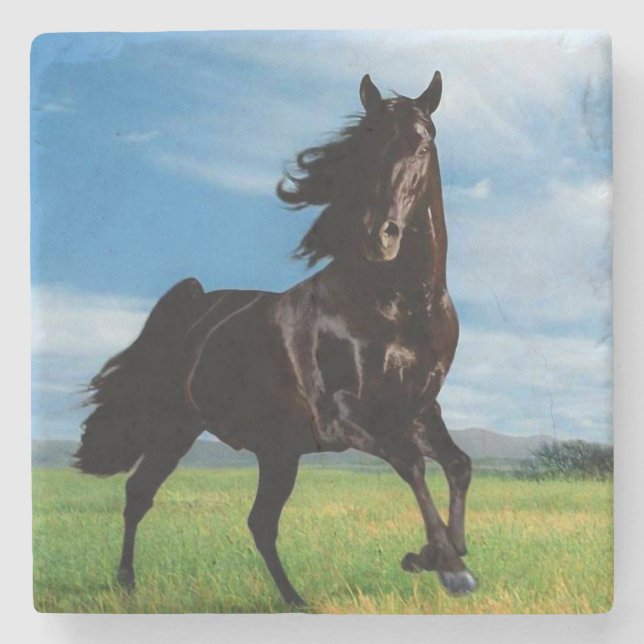 Dessous-de-verre En Pierre Stallion noir (Devant)