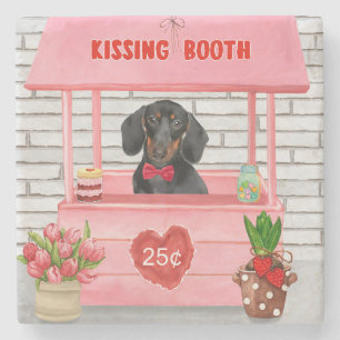 Dessous-de-verre En Pierre Stand de baisers de la Saint-Valentin pour chien t