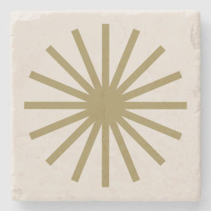 Dessous-de-verre En Pierre Starburst Or et Blanc Lin