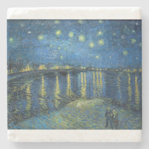 Dessous-de-verre En Pierre Starry Night Over the Rhone par Vincent van Gogh