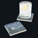 Dessous-de-verre En Pierre Starry Night Vincent van Gogh Art Peinture<br><div class="desc">Vincent van Gogh (Néerlandais, 1853 - 1890) Starry Night, 1889, Huile sur toile Non encadré : 73 × 92 cm (28, 7 × 36, 2 po) Ce tableau représente la vue depuis la fenêtre est de la chambre d'asile de Van Gogh à Saint-Rémy-de-Provence, il ajoute un village aménagé. Il est...</div>
