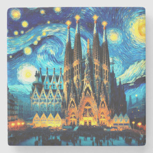 Dessous-de-verre En Pierre Starry Sagrada Familia Barcelona
