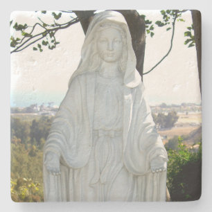 Dessous-de-verre En Pierre Statue de la Vierge Marie