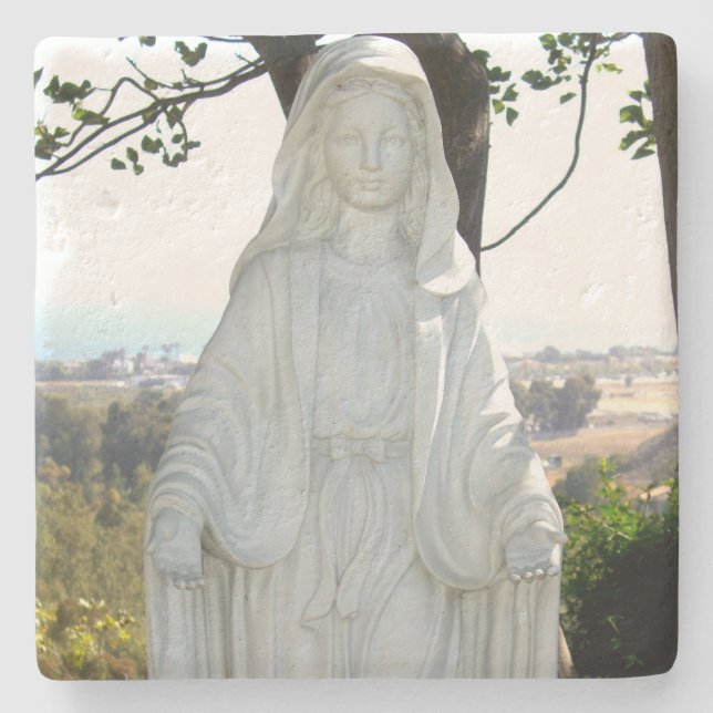 Dessous-de-verre En Pierre Statue de la Vierge Marie (Devant)