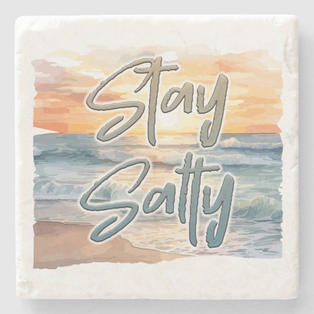 Dessous-de-verre En Pierre Stay Salty Sunset Beach (Devant)
