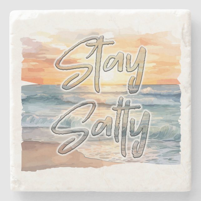 Dessous-de-verre En Pierre Stay Salty Sunset Beach (Devant)