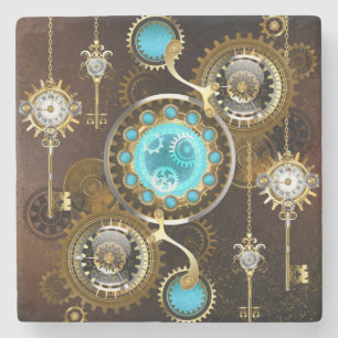 Dessous-de-verre En Pierre Steampunk Rusty Background