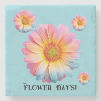 Dessous-de-verre En Pierre Stone Coaster (Flower Day's) 