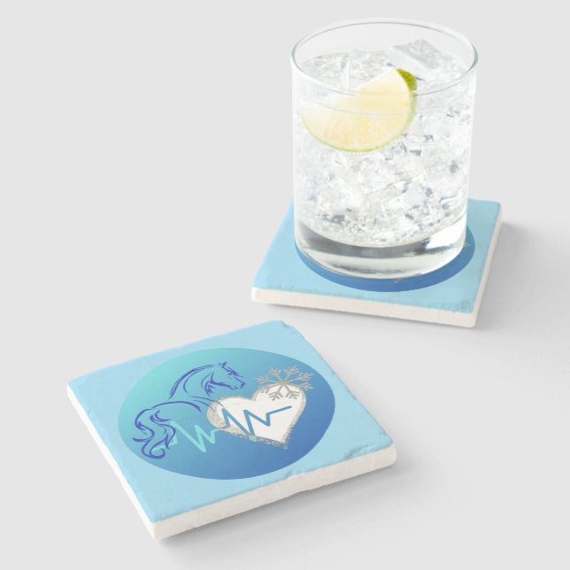 Dessous-de-verre En Pierre Stone Coaster - Logo Hiver  (Côté)