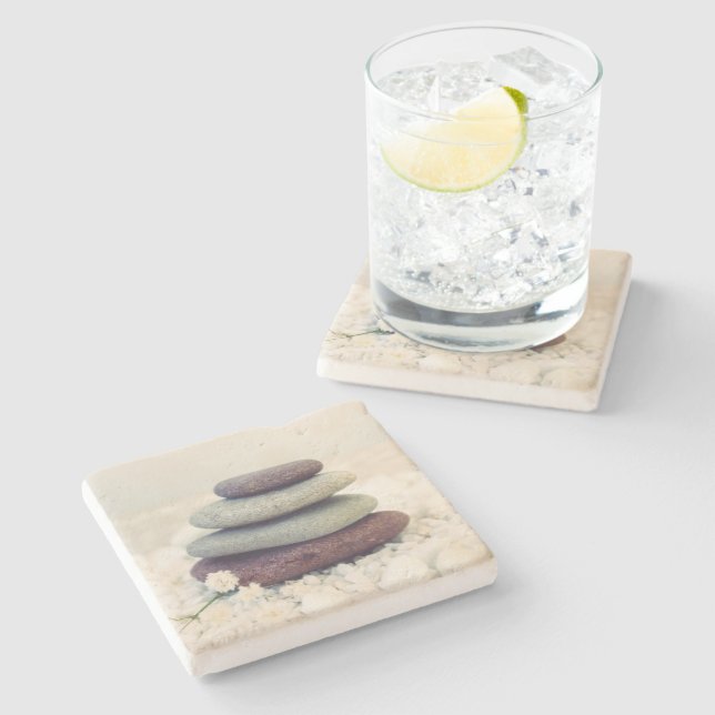 Dessous-de-verre En Pierre Stones empilées Méditative Cairn (Côté)