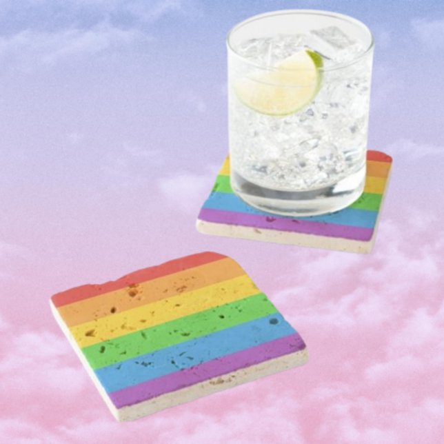 Dessous-de-verre En Pierre Stonewall Pride : drapeau arc-en-ciel (Créateur téléchargé)