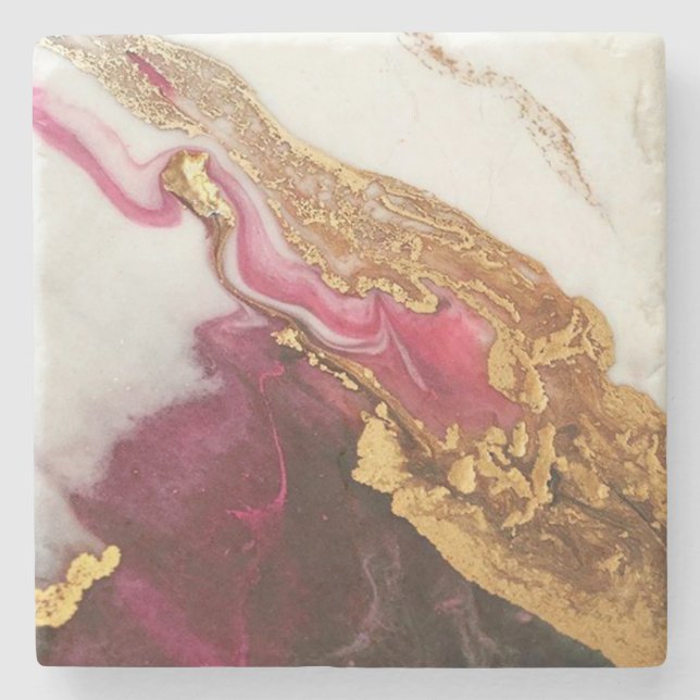 Dessous-de-verre En Pierre Style Agate Abstraite (Devant)