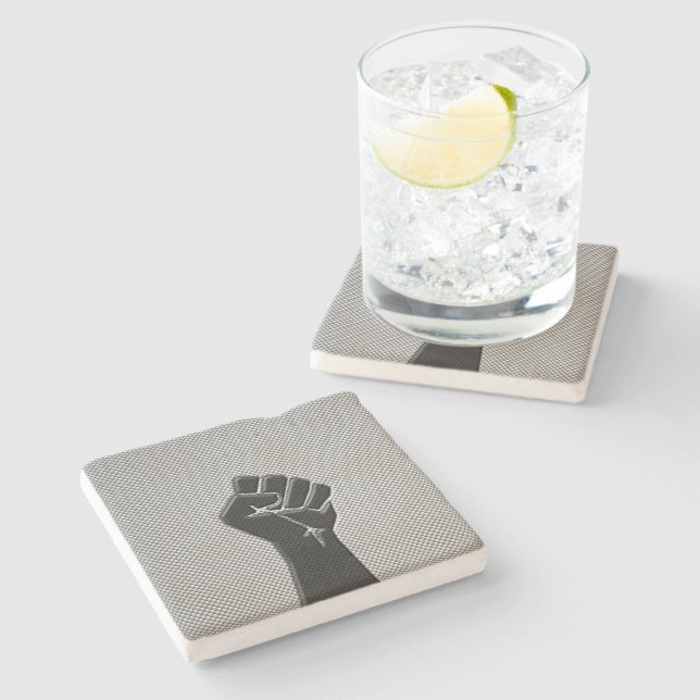 Dessous-de-verre En Pierre Style Fibre Carbone Premier Solide (Côté)