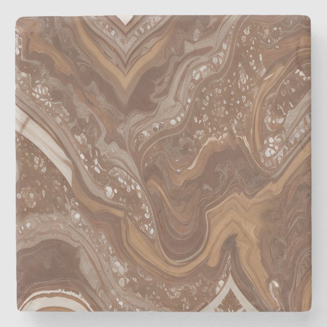Dessous-de-verre En Pierre Style Marbre moderne tendance (Devant)