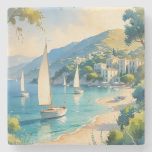 Dessous-de-verre En Pierre Style vintage Côte d'Azur Voyage en France