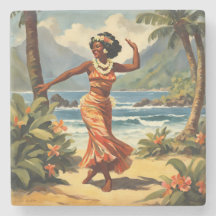 Style vintage Hawaiian Travel Hula Girl Danser