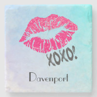 Stylish Rose Kissy Lips avec xoxo! Personnalisé