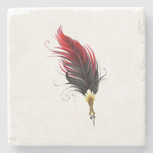 Dessous-de-verre En Pierre Stylo rouge en plumes avec nib or