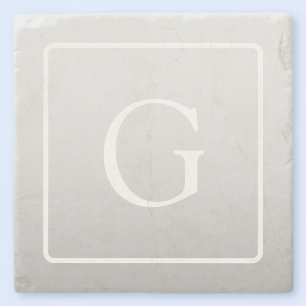Dessous-de-verre En Pierre Subtil Gray Gradient Nom de famille Monogramme