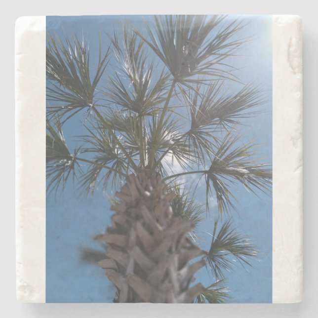 Dessous-de-verre En Pierre Sun-Kissed Palm Tree Stone Coaster – Palm Blessing (Devant)