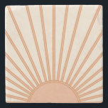 Dessous-de-verre En Pierre Sun Sunrise Earth<br><div class="desc">Sun Print - beige and earth tones - Sunshine,  Modern Abstract Geometric Sunrise.</div>