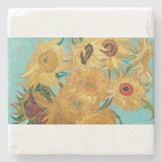 Dessous-de-verre En Pierre Sunflowers par Vincent van Gogh (Devant)