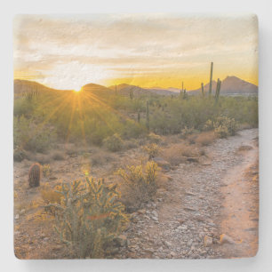 Dessous-de-verre En Pierre Sunrize sur le sentier de l'Arizona