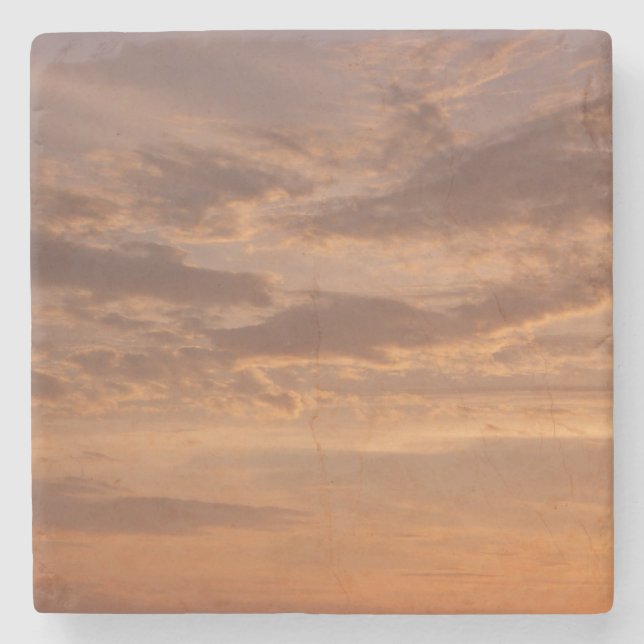 Dessous-de-verre En Pierre Sunset Clouds II Pastel Nature Abstraite (Devant)