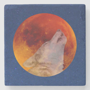 Dessous-de-verre En Pierre Super Blood Wolf Moon 2019