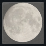 Dessous-de-verre En Pierre Superlune dans le ciel noir<br><div class="desc">Grosse lune grise dans le ciel noir</div>