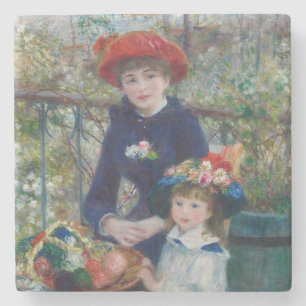 Dessous-de-verre En Pierre Sur la terrasse, portrait impressionniste, Renoir