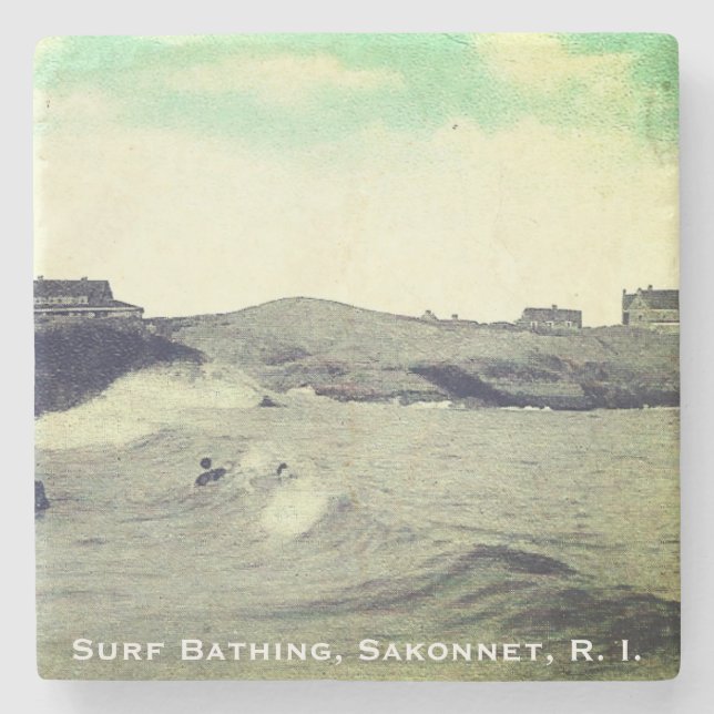 Dessous-de-verre En Pierre Surf Bathing, Sakonnet, RI (Warren's Point, LC) (Devant)