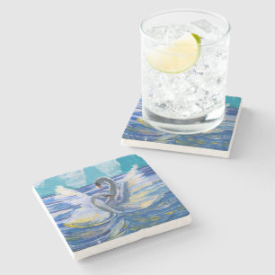 Dessous-de-verre En Pierre Swans "Art by Kids"