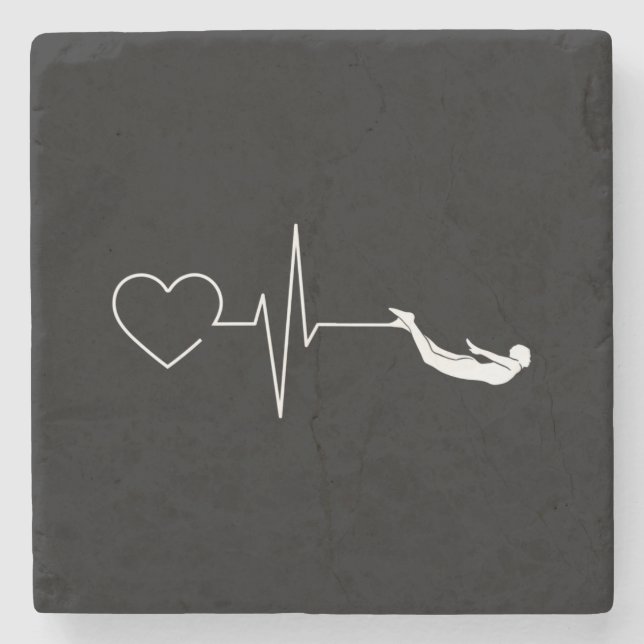 Dessous-de-verre En Pierre Swimming Heartbeat Gift for Swimmers (Devant)