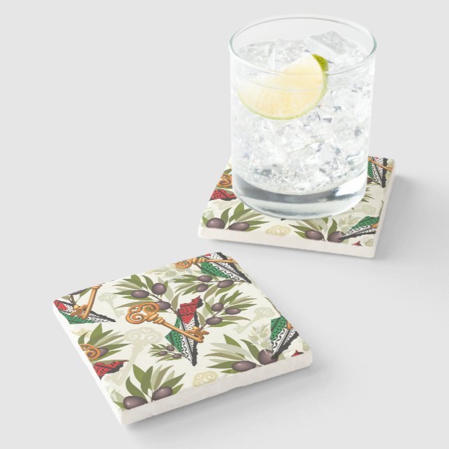 Dessous-de-verre En Pierre Symbole clé palestinien du droit au retour (Côté)