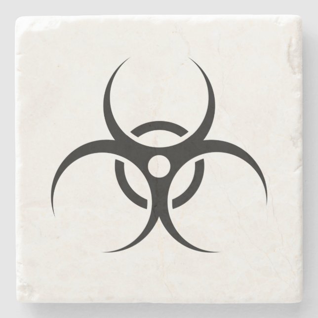Dessous-de-verre En Pierre Symbole d'avertissement de Biohazard (Devant)