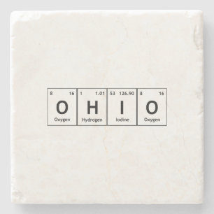 Dessous-de-verre En Pierre Symbole de chimie du mot de l'OHIO Éléments de t