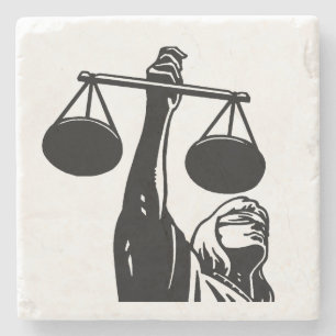 Dessous-de-verre En Pierre Symbole de la loi balance