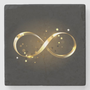 Dessous-de-verre En Pierre Symbole d'infini doré